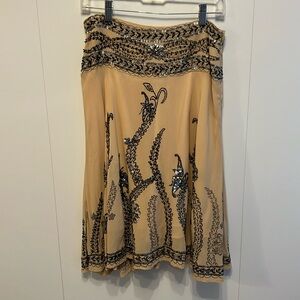 Vintage Basil & Maude hand-beaded midi skirt